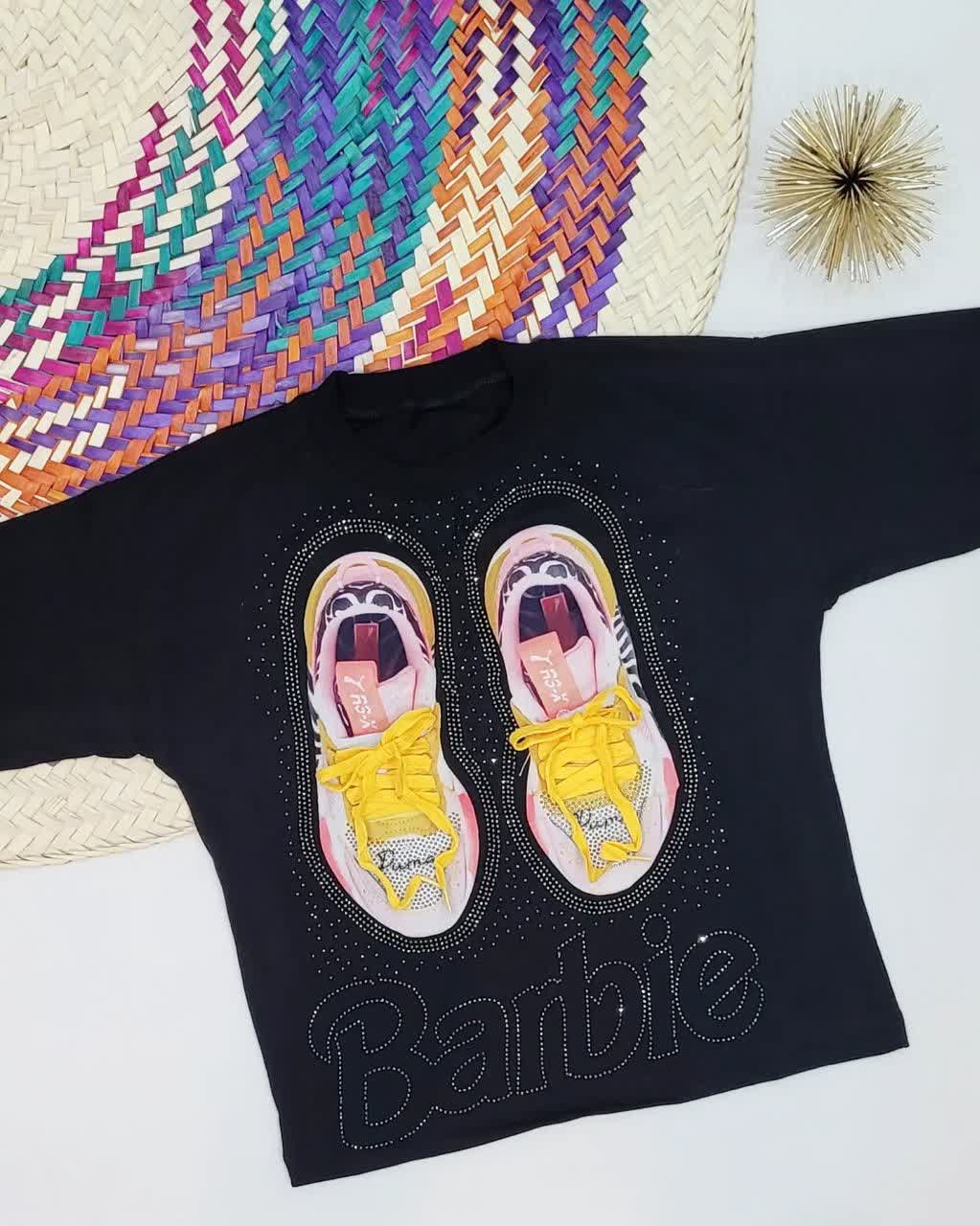 کراپ تک مشکی دخترانه طرح کفش