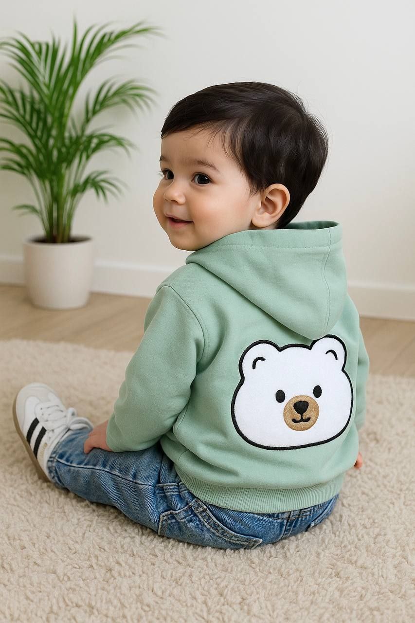 هودی تک کلاه دار پشت تدی نخ پنبه