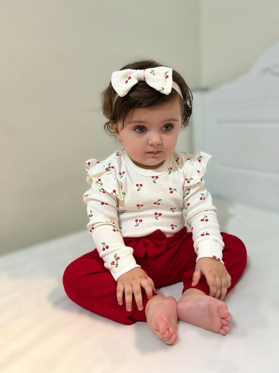 بادی وشلوار وتل پنبه کبریتی کش گیلاس