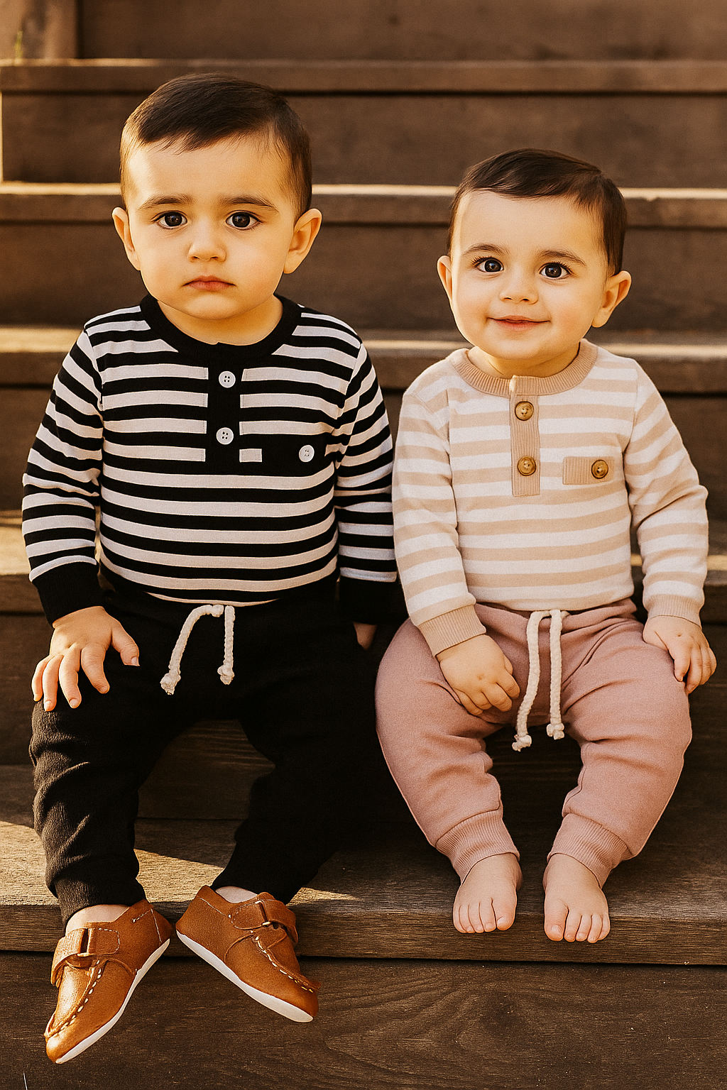 بادی شلوار راه راه اسپرت پنبه کبریتی کش