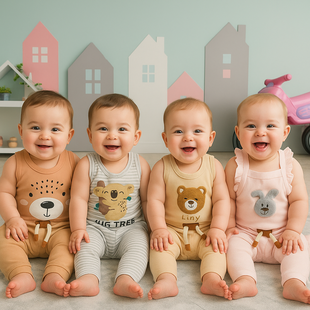 بادی رکابی زیر دکمه نوزادی بچگانه صفر تا سی ماه