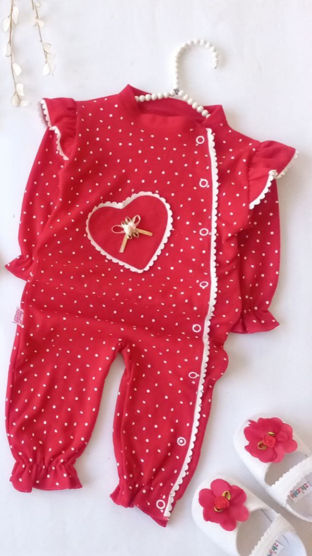 سرهمی دخترانه یلدایی قرمز و سبز بنتون