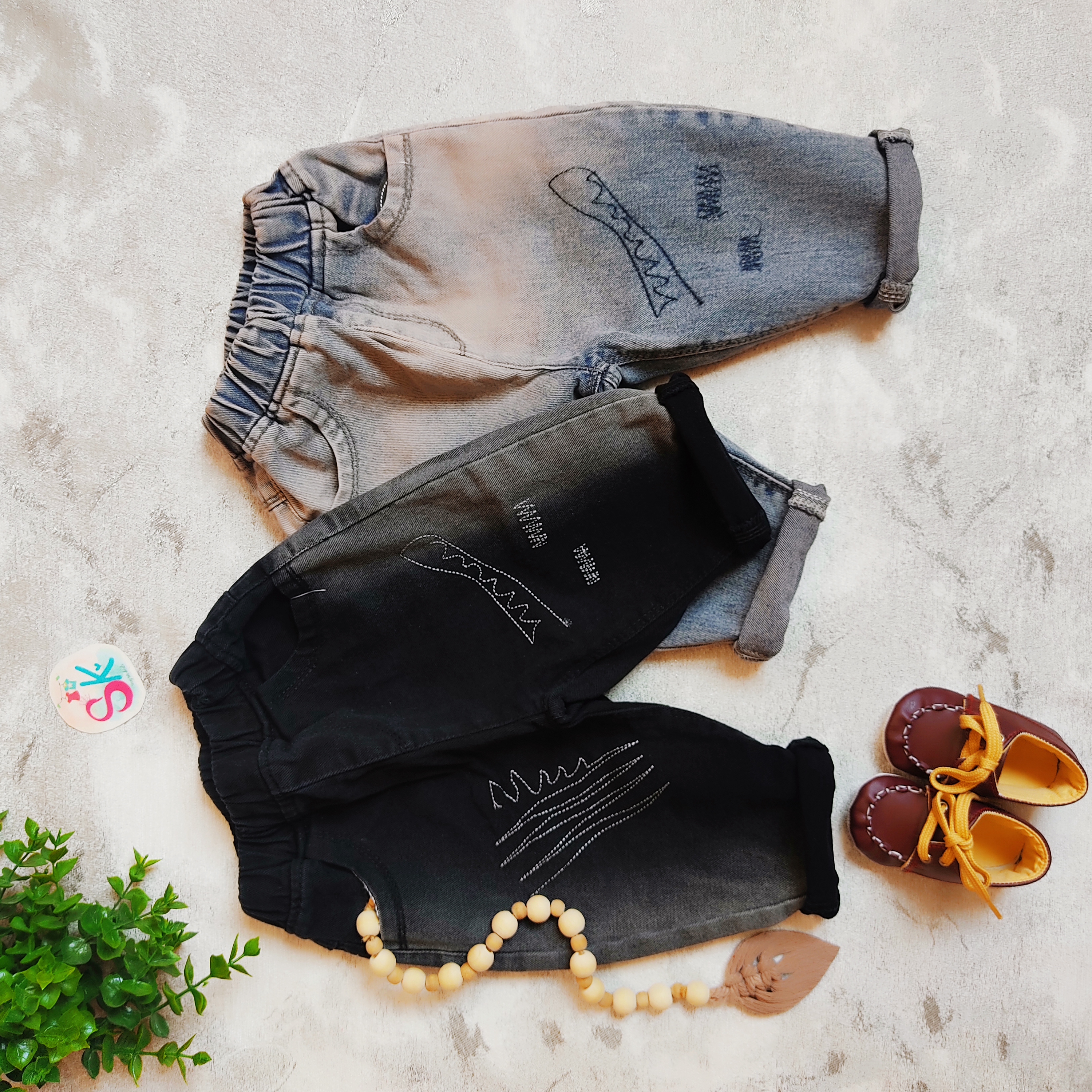 شلوار لی مام گرم بالا اسپرت زاپ نامحسوس شیک