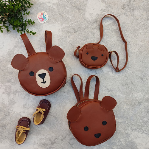 کیف کوله تدی🐻 گوش دار ۲۰×۲۰ دست دوز و دوشی۱۰×۱۰